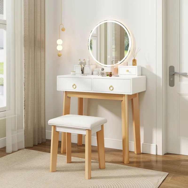 Vanity Makeup Table Touch Screen 3 Lighting Modes Dressing - See De ls