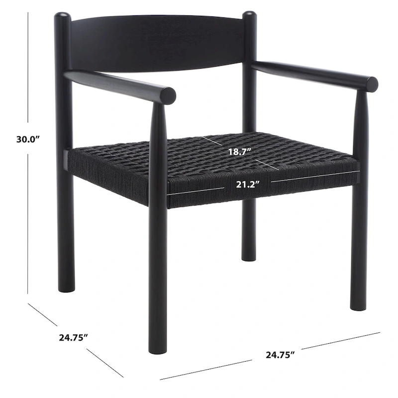 SAFAVIEH Couture Matisha Danish Rope Accent Chair - 24.75 W x 24.75 L x 30 H - 25Wx25Dx30H