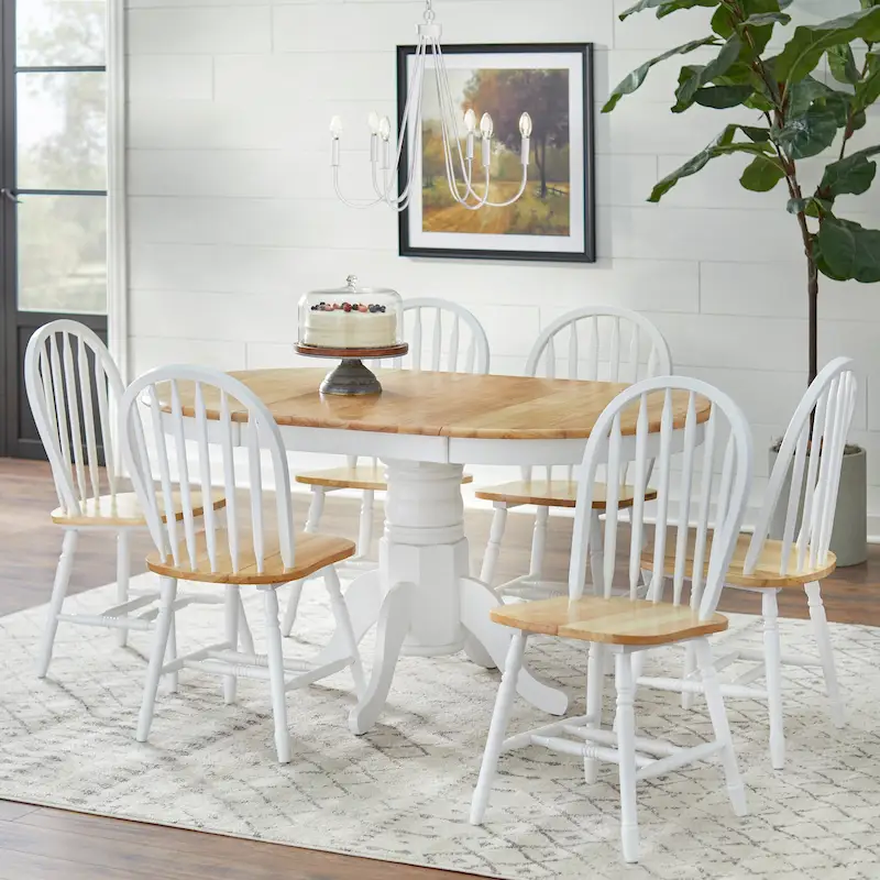 Simple Living Carolina Farmhouse Solid Wood Dining Table with Leaf
