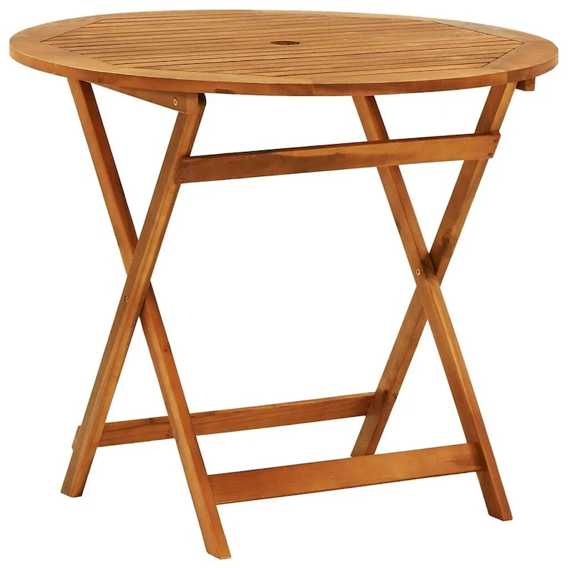 vidaXL Folding Patio Table 35.4x29.5 Solid Eucalyptus Wood