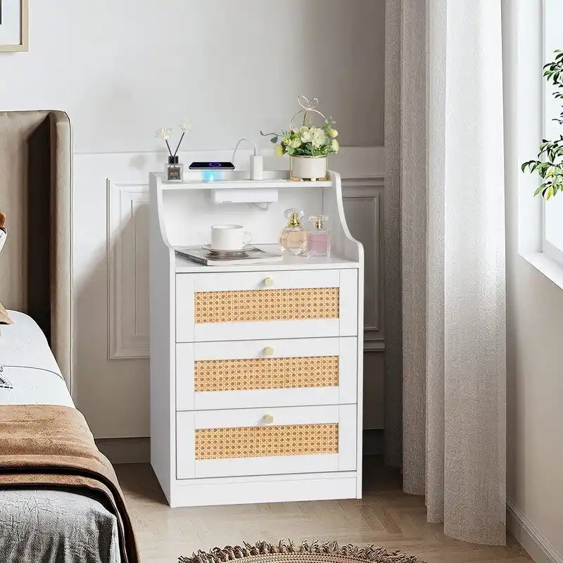 3 Drawer Nightstand with USB
