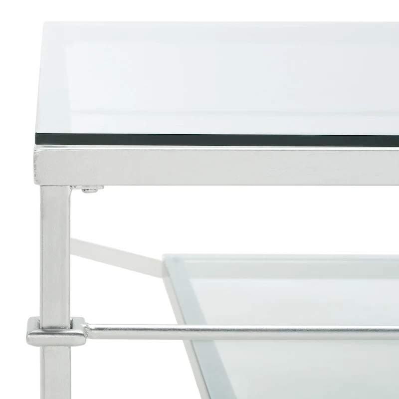 Leaf Cocktail Table with Glass Shelf, 43