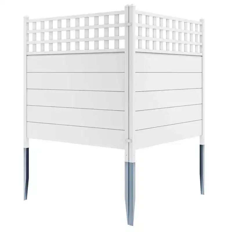 Costway 2/4 Pack 45 x 45 Air Conditioner Fence Panels with Metal Ground Stakes for Garden