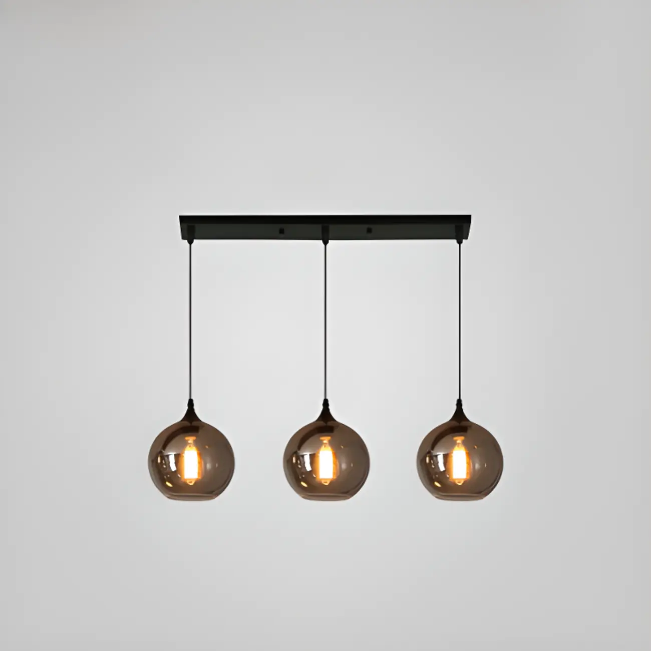 Modern Grey Glass Island Pendant Lighting for Kitchen