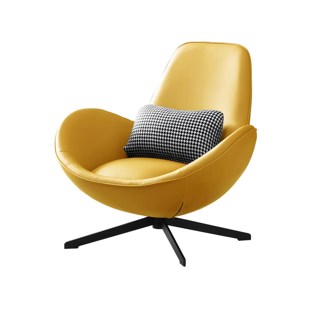 Modern Leather Accent Lounge Chair with Arms