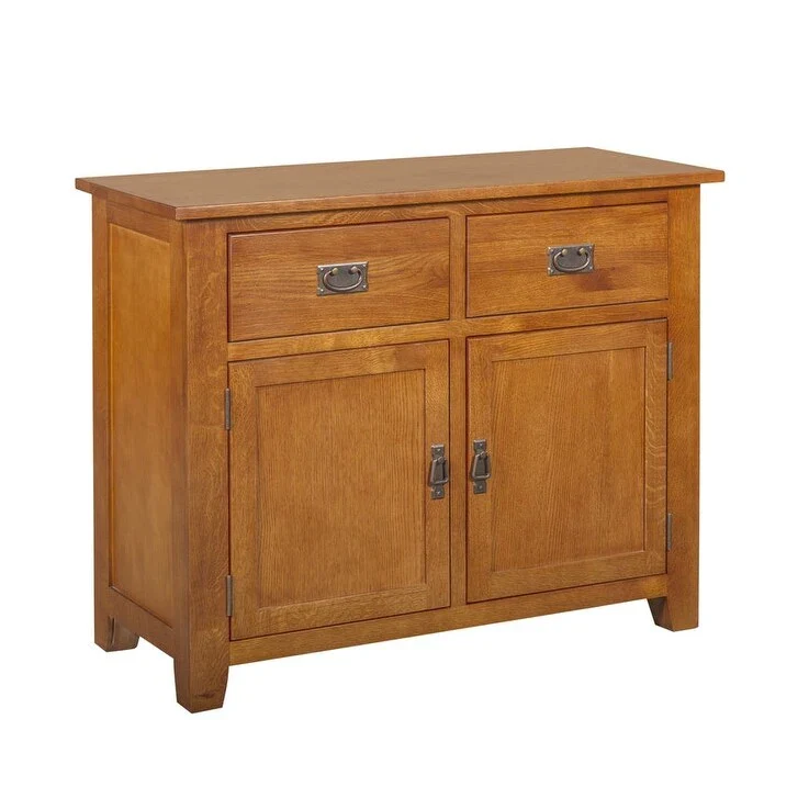 Solid Quarter-Sawn White Oak 2-Door 2-Drawer Cabinet with Dovetail Drawers & Mortise-Tenon Joinery
