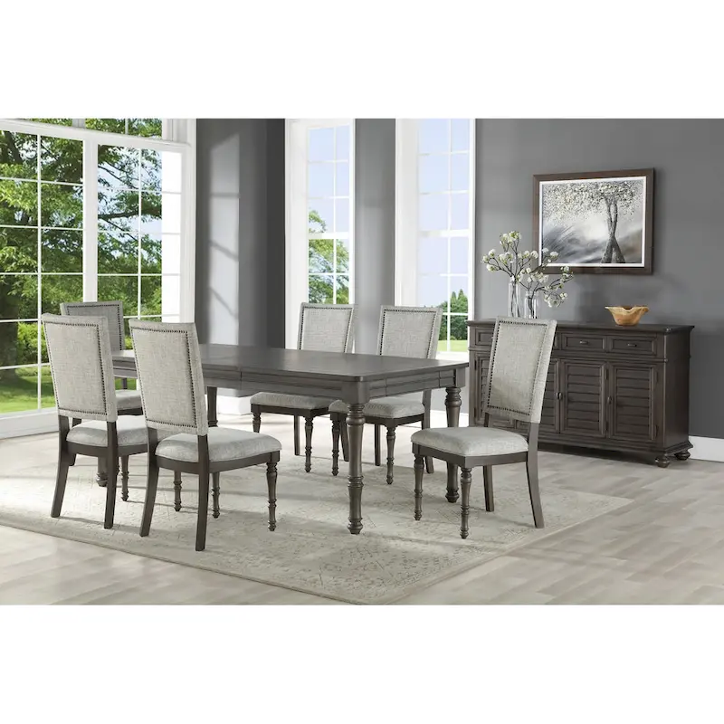 Lockwood 80-Inch Wooden Dining Table - Grey