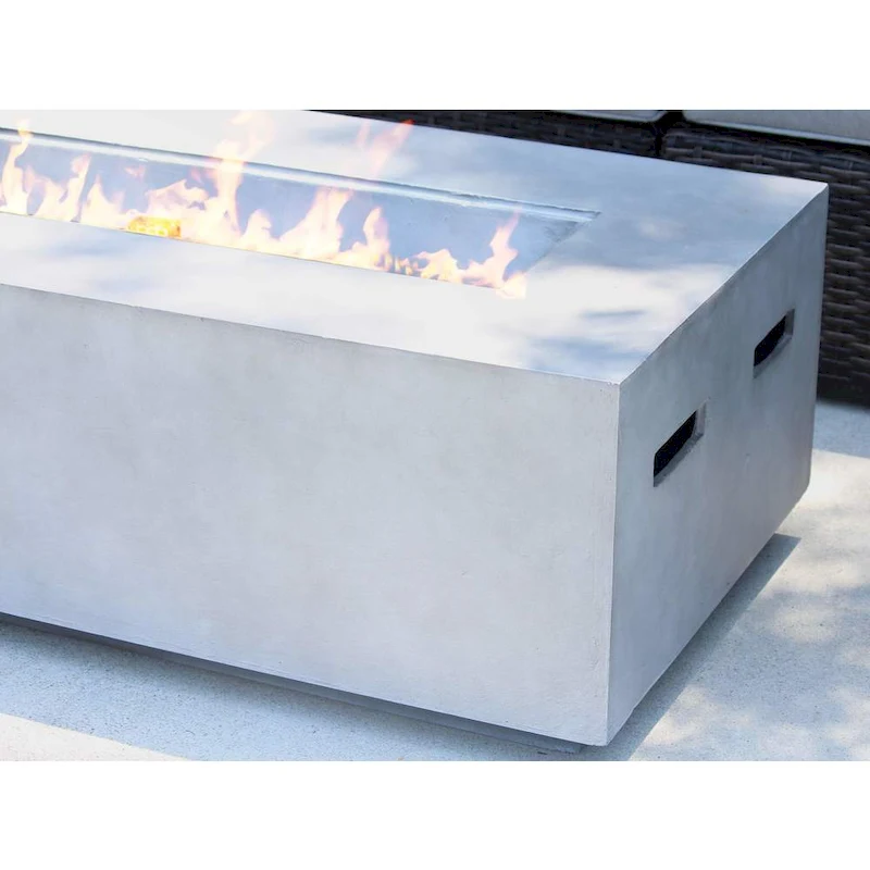 LSI Grey Aluminum and Wicker 5-piece Cup Table Fire Pit Set