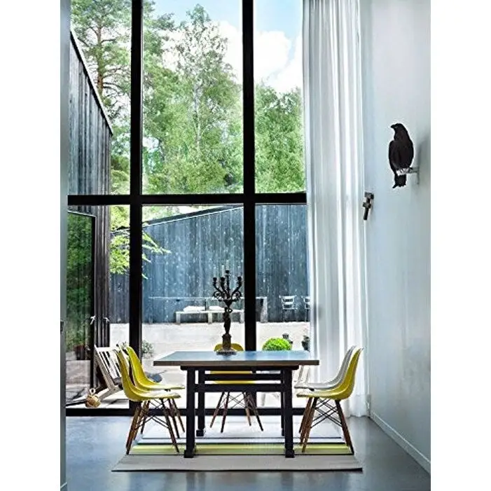 Designer Plastic Eiffel Chair Natural Wood Legs Retro Dining Armless With Back Desk Accent Living Room Side Dowel DSW