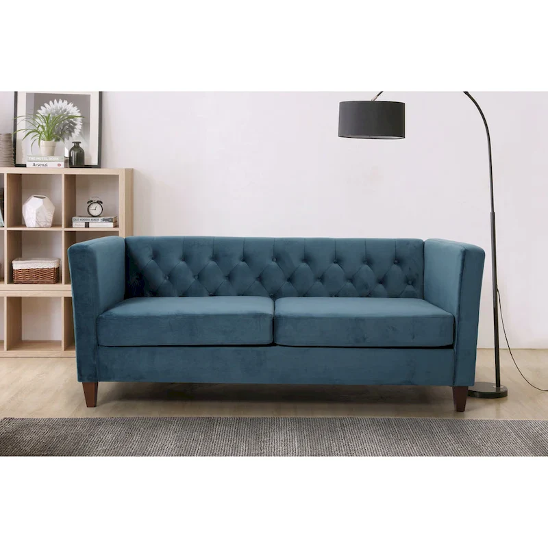 Lisette 73.3 Velvet Square Arm Sofa