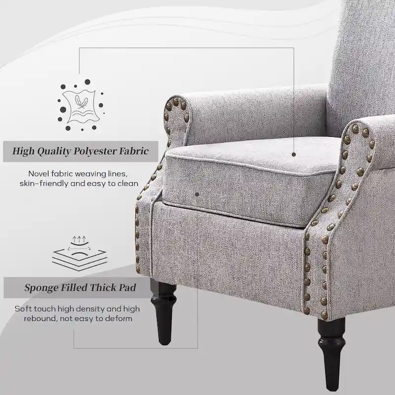 Classic Upholstered Accent Chair Set of 2
