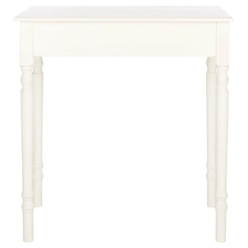 Classic 1-Drawer Writing Desk with Turned Legs & Rich Brown Top
