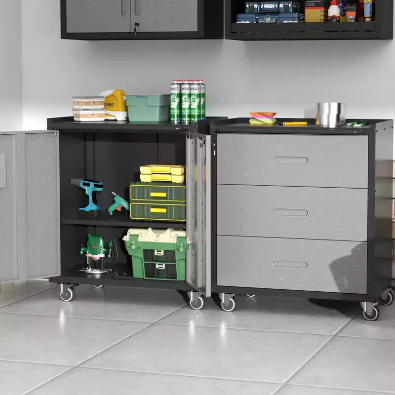 Heavy-Duty Metal Garage Storage Cabinet with Wheels, Tool Storage Cabinet for Organizer Solutions