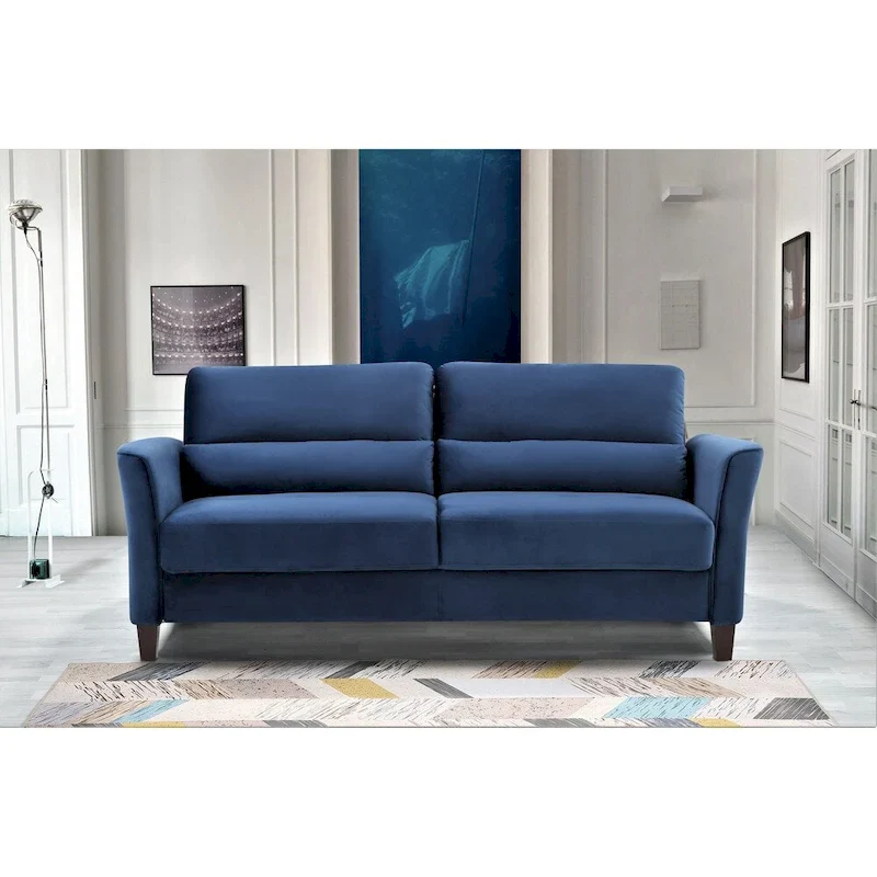 Velvet Sofa, Mid-Century Style, Seats 3