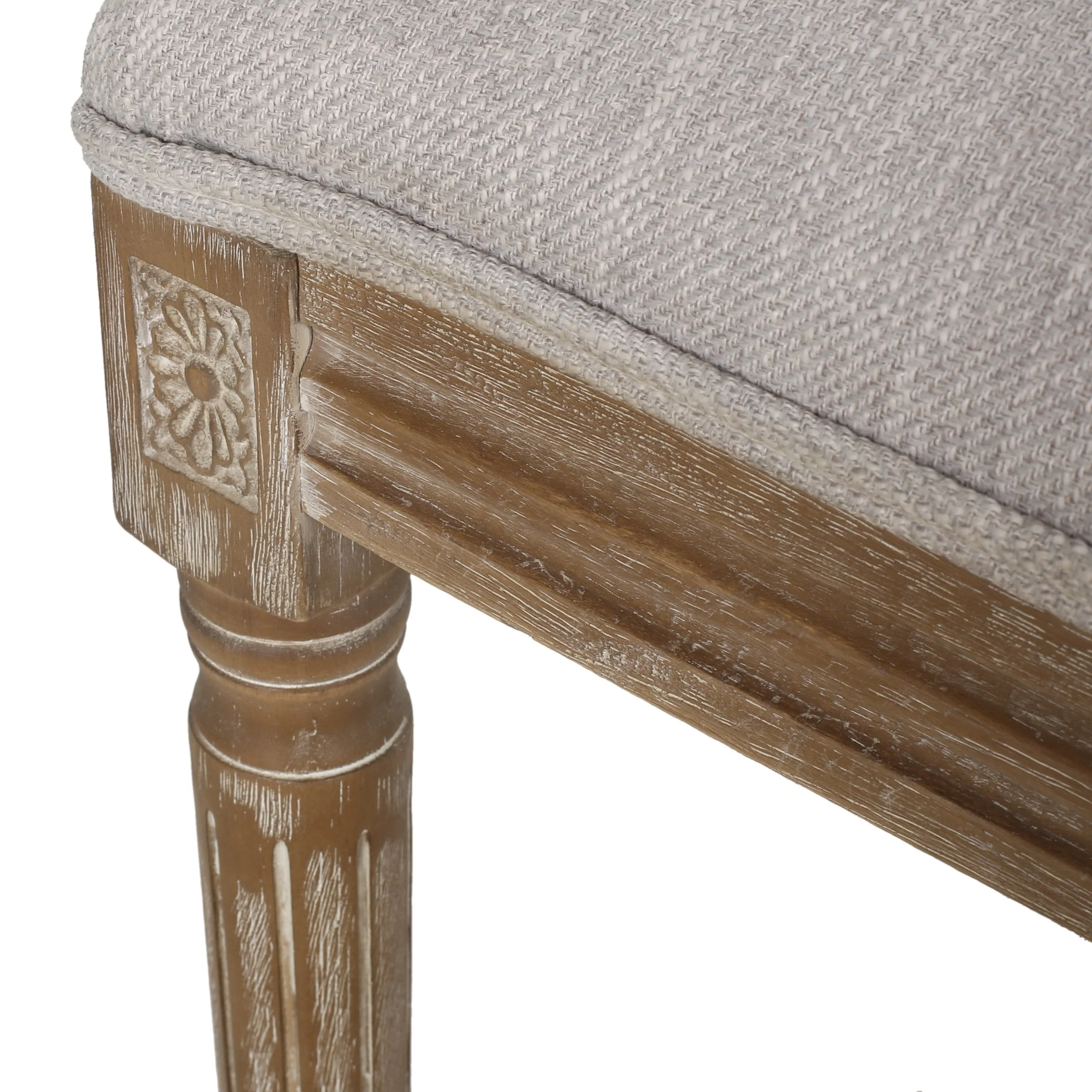 French Country Wood and Cane Upholstered Dining Chair (Set of 6) - NH794513