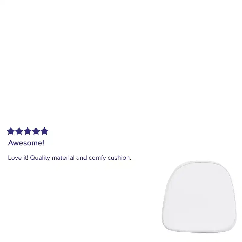 Emma and Oliver Indoor Kids Soft White Fabric Chiavari/Dining Chair Cushion