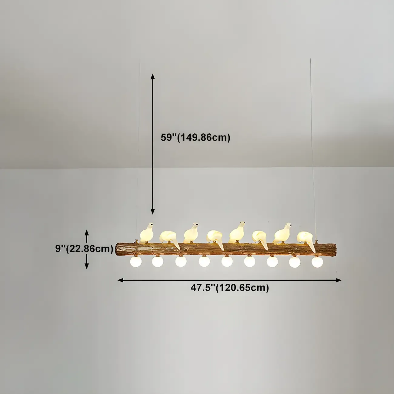 Rustic Wood LED Bird Island Chandelier