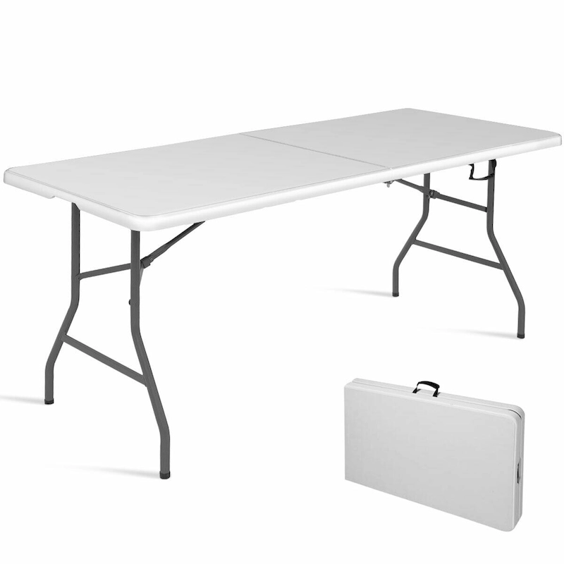 Costway 6' Folding Table Portable Plastic Indoor Outdoor Picnic Party