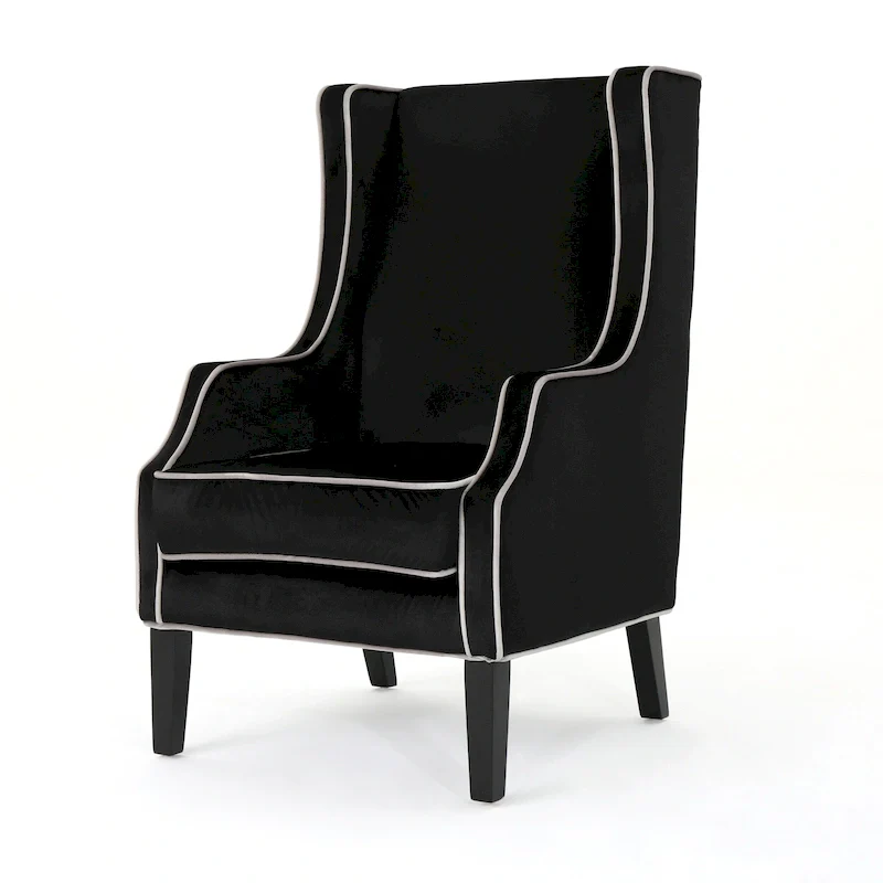 25.9 High Back Velvet Club Chair with Wide Backrest