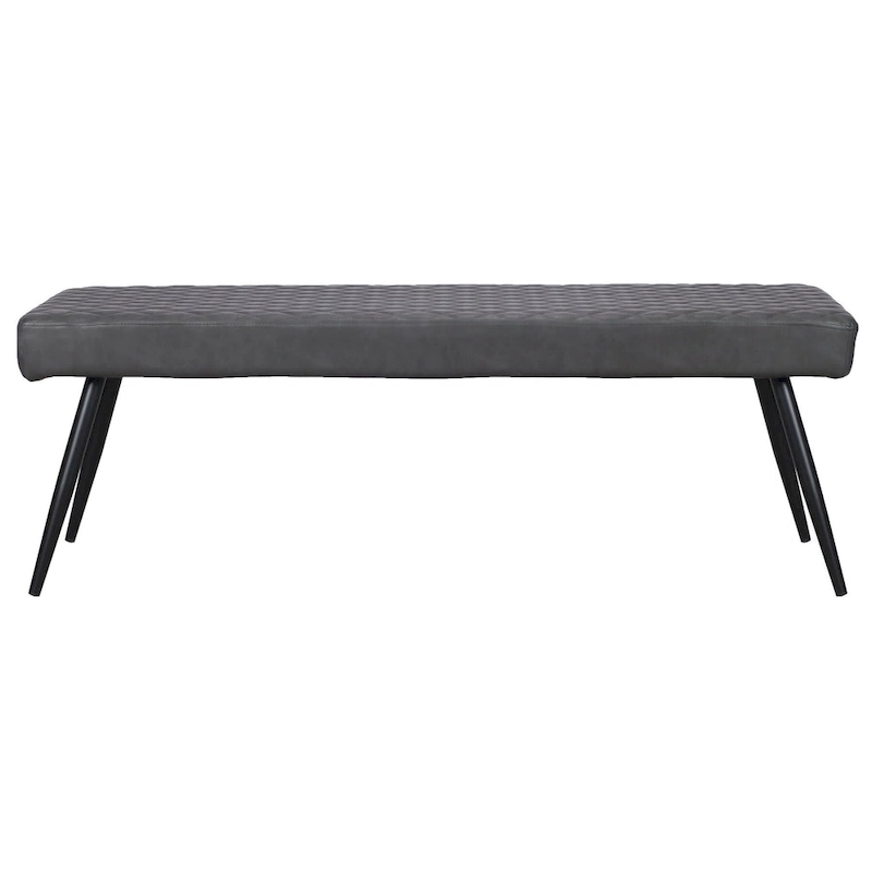 HomeRoots 54 Dark Gray and Black Faux Leather Upholstered Dining Bench - 53.54' X '18.7' X '16.54