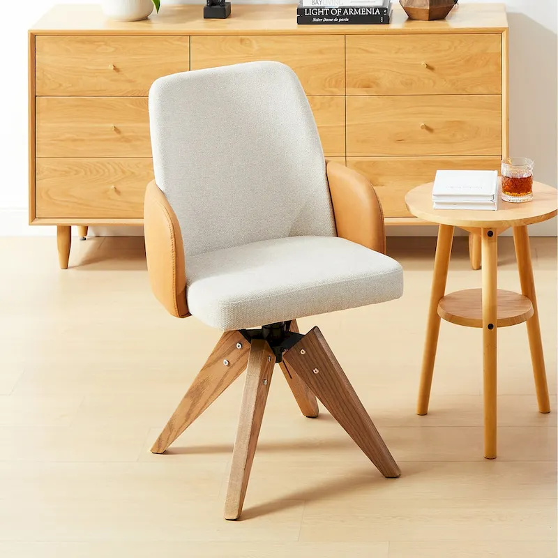 Art Leon Mid-century Modern Upholstered Home Office Desk Chair