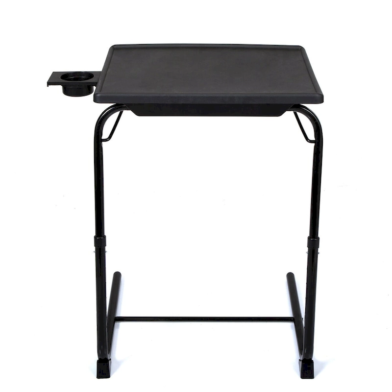 Folding TV Tray Laptop Table End Table Height Adjustable Cup Holder