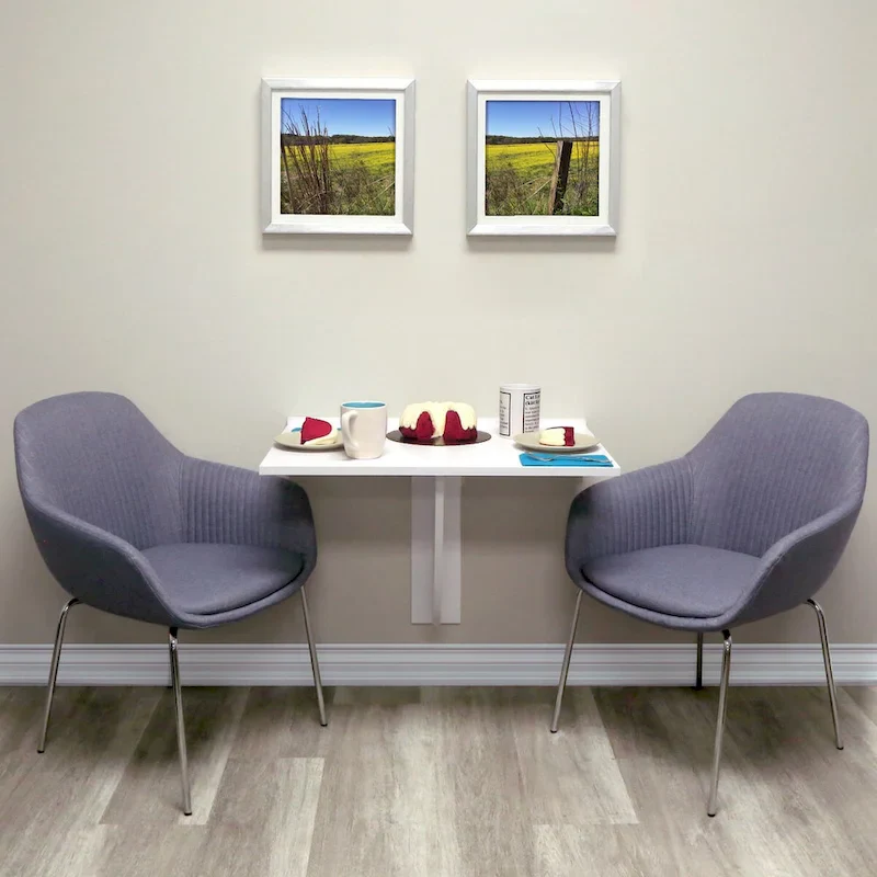 30-inch White Wall Mounted Desk