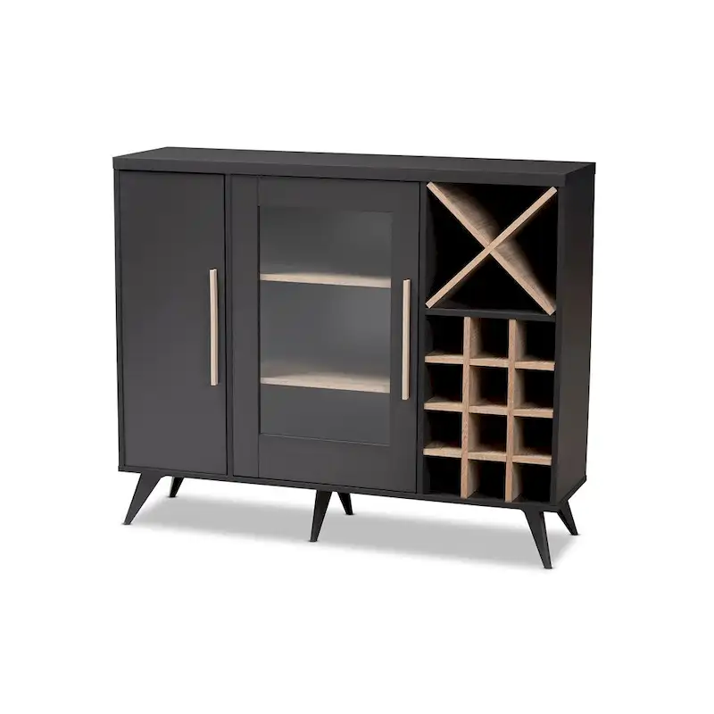 Pietro Mid-Century Modern Finished Wine Cabinet - 38.78 High x 47.24 Wide x 13.39 Deep