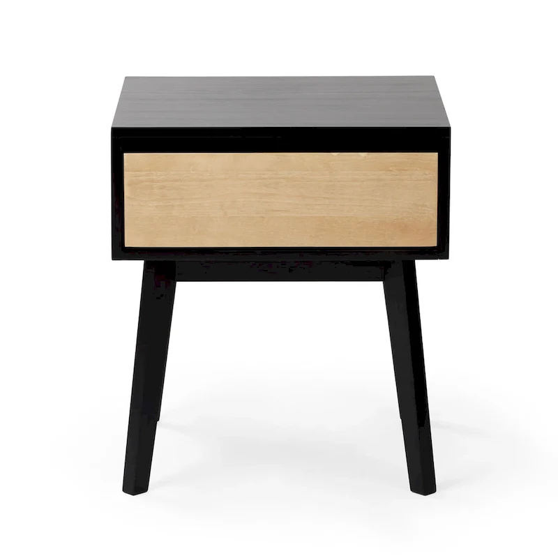 Plank and Beam Scandinavian Nightstand with 1 Drawer