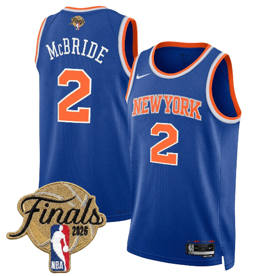 Miles McBride 2 New York Knicks Unisex 2026 Finals Jersey - Icon Edition - Blue