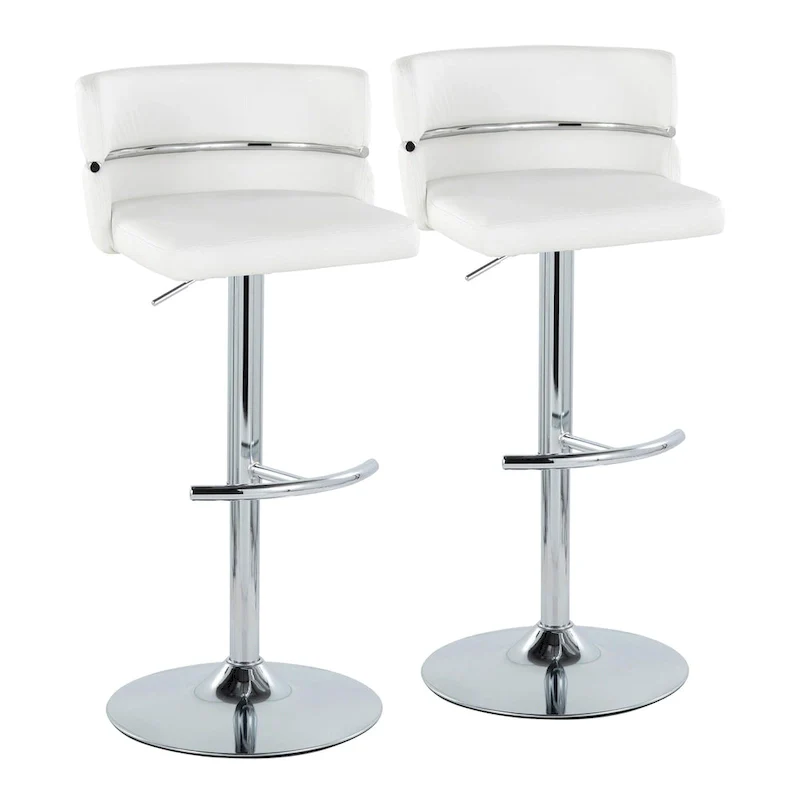 Adjustable Bar Stools with Rounded T Footrest Set of 2