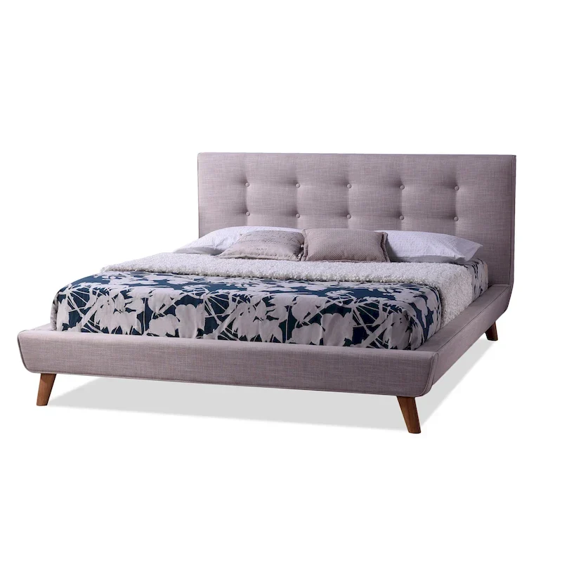 Carson Carrington Svinninge Mid-century Beige Upholstered King Platform Bed
