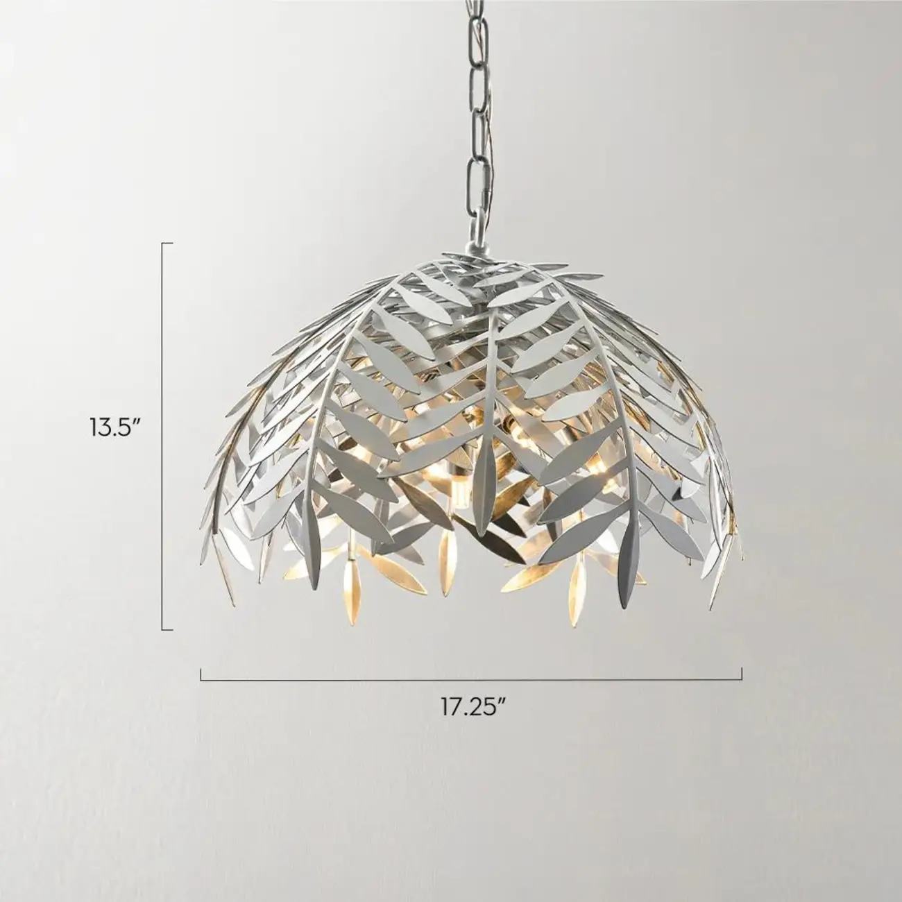 Modern Metal Silver Leaf Shape Pendant Light