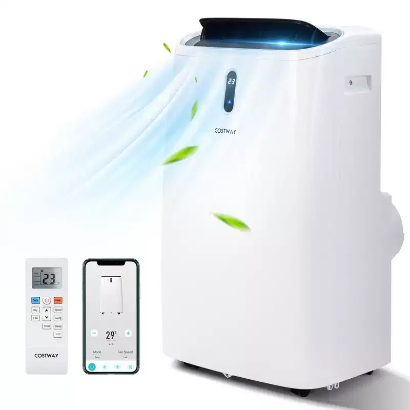Costway 8800 BTU (14000 BTU ASHRAE) Portable Air Conditioner 4-in-1 Air Cooler w/ APP & WiFi Smart Control
