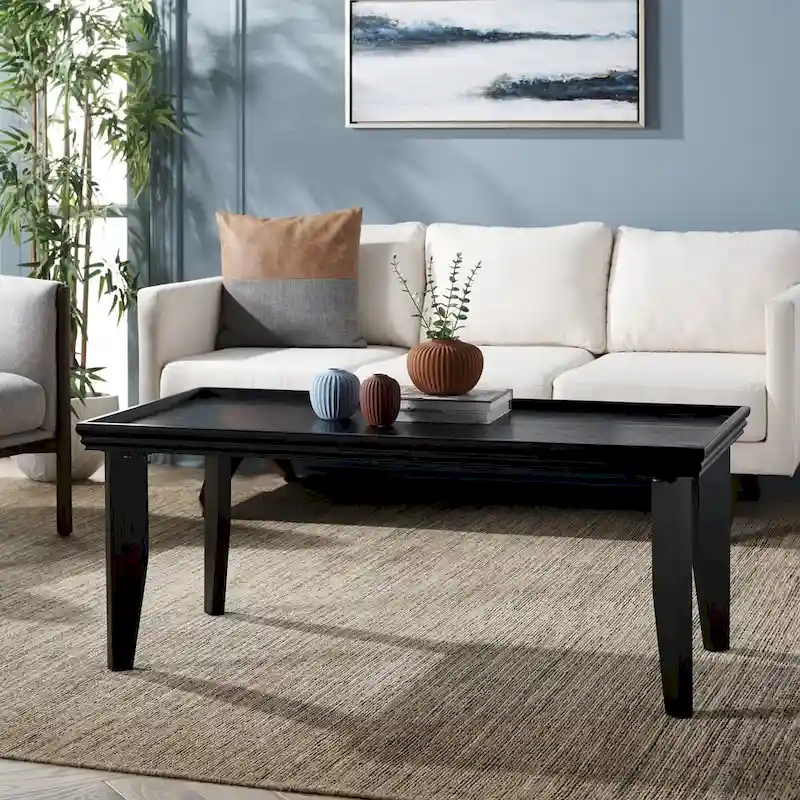 Modern Round Pedestal Coffee Table | Geometric Metal Base, Contemporary Living Room Style