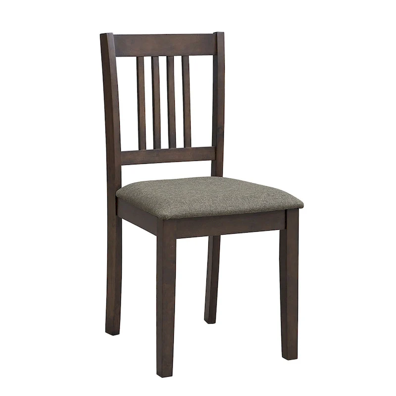 Modern 5-Piece Dining Set with Square Table & 4 Slat Back Upholstered Chairs