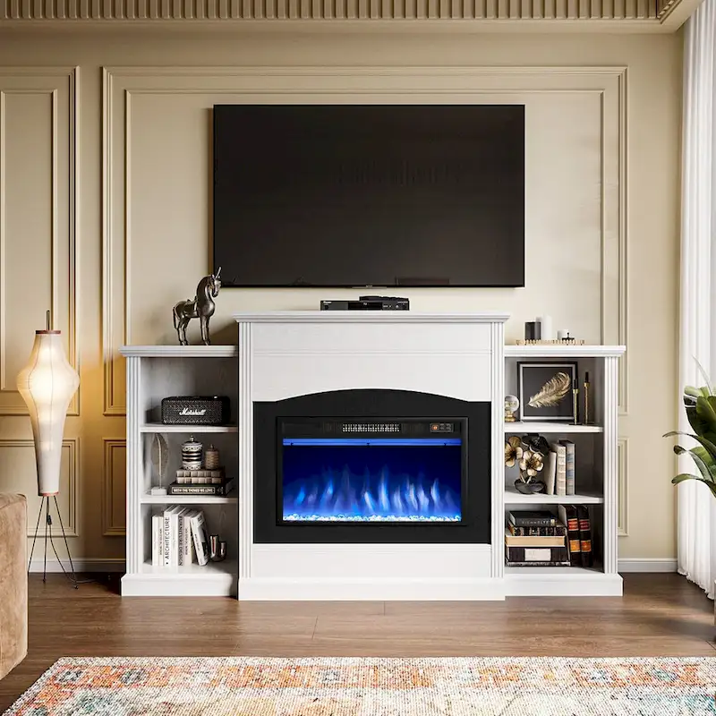 Electric Fireplace with 67  Mantel
