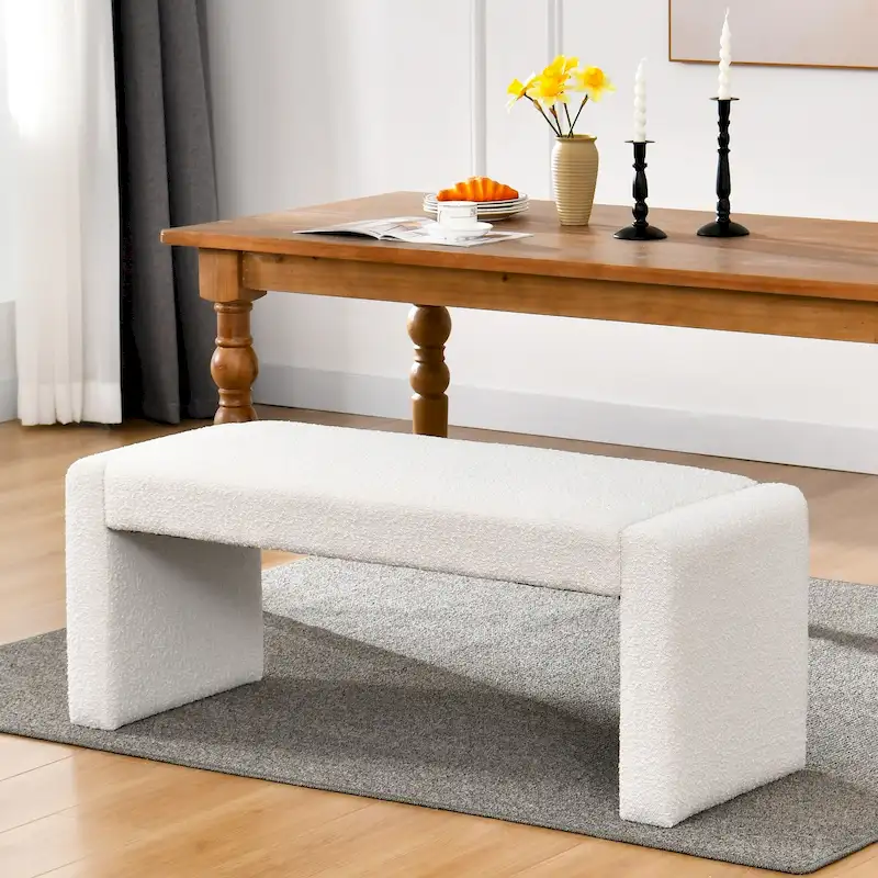 Couture 48  L Boucle Upholstered Dining Bench