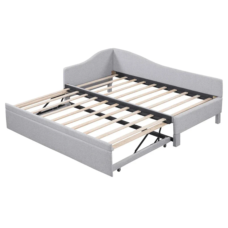 Twin L-Shaped Daybed with Pop-Up Trundle