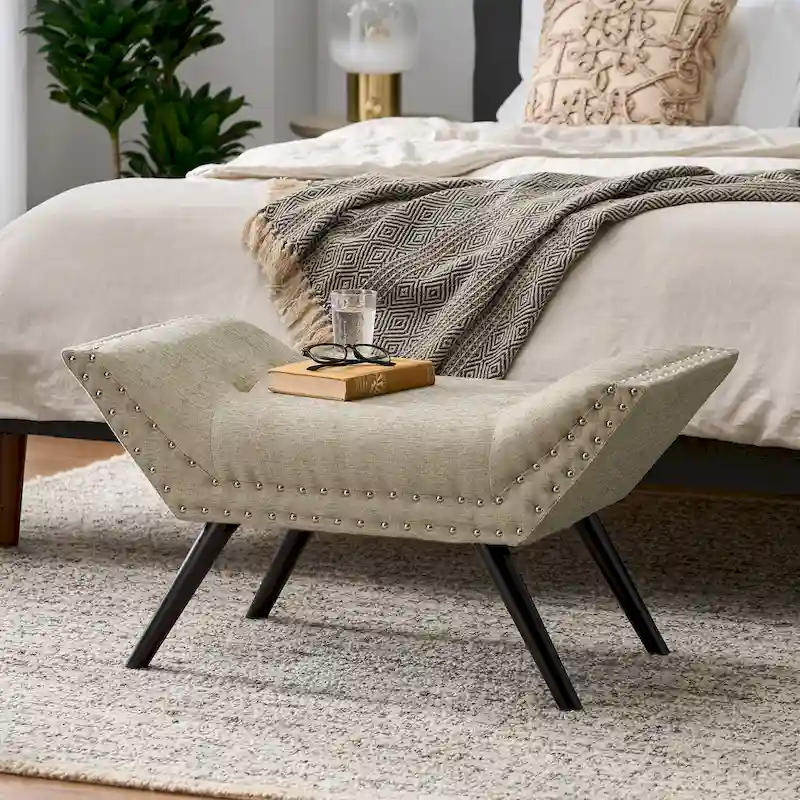 Tufted Fabric Ottoman Bench - Stylish and Multi-Functional