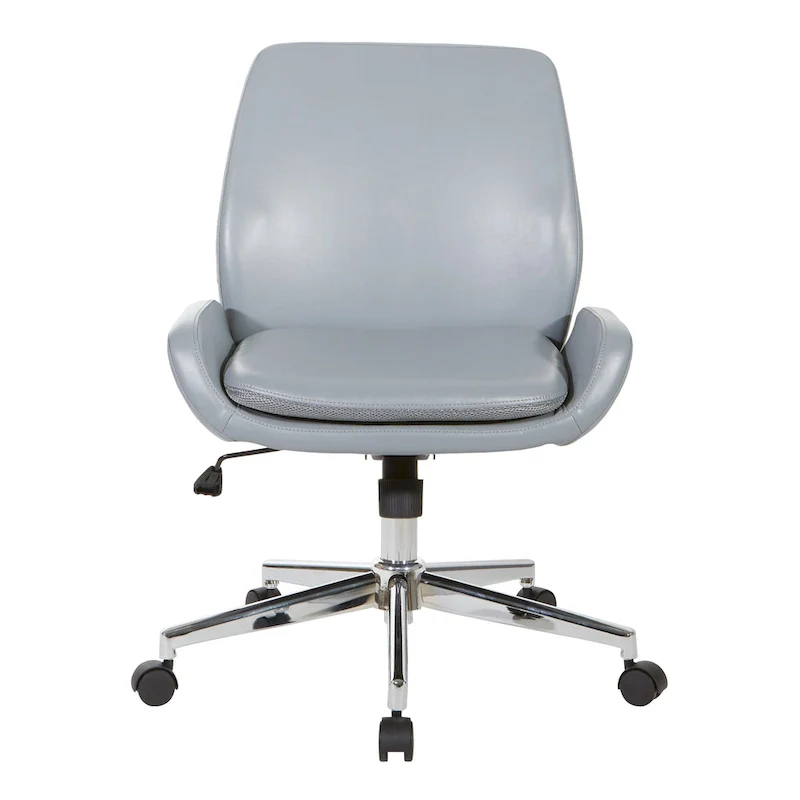 Office Chair with Faux Leather and Chrome Finish Base