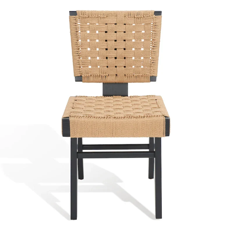 Woven Dining Chair Set of 2 - Natural Rattan Armless