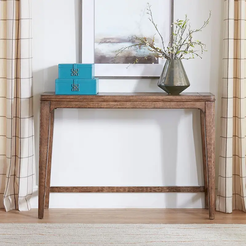 Rustic Brown Narrow Console Bar Table, 55 Inch Sofa Table