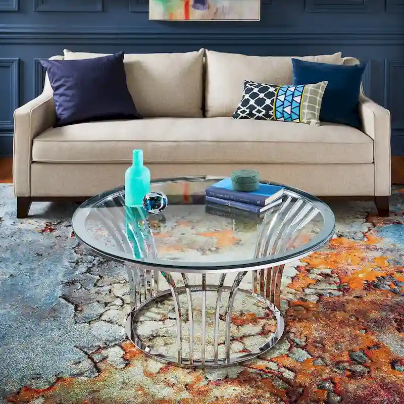 Cottbus Chrome Finish Coffee Table with Glass Top