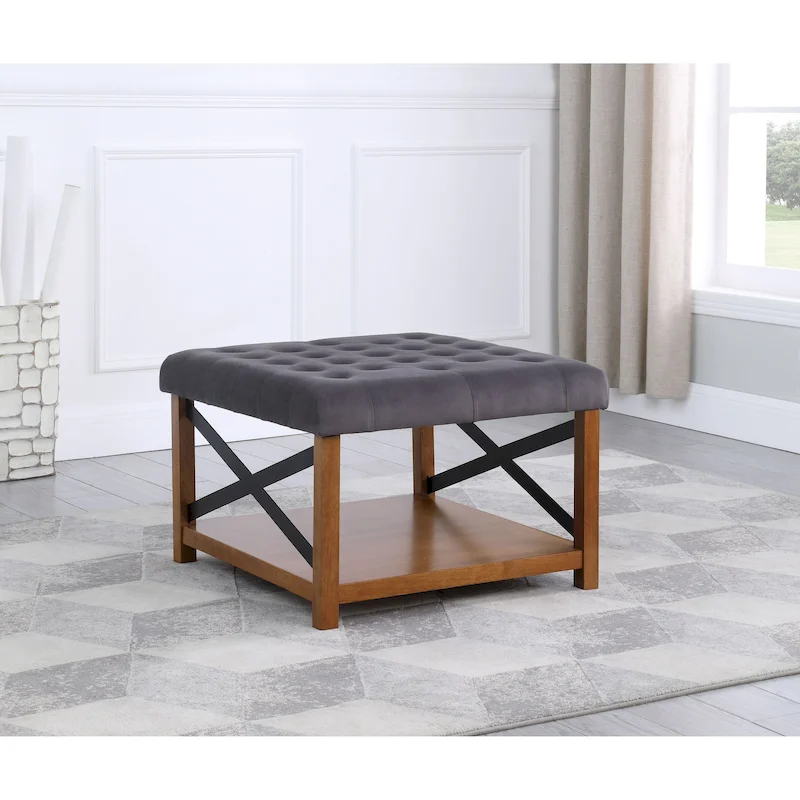 HomePop Tufted Top square cocktail Ottoman