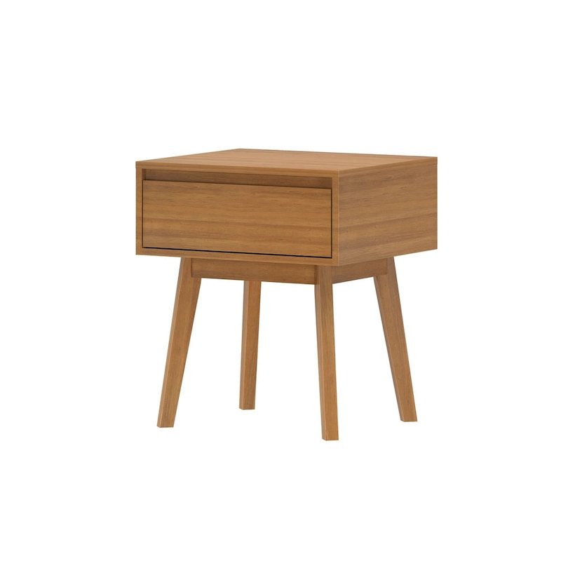 Plank and Beam Scandinavian Nightstand with 1 Drawer