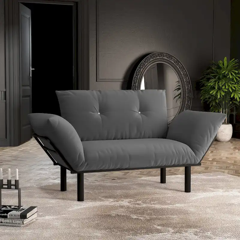 Haydar Extra-wide Modern Loveseat with Metal Legs