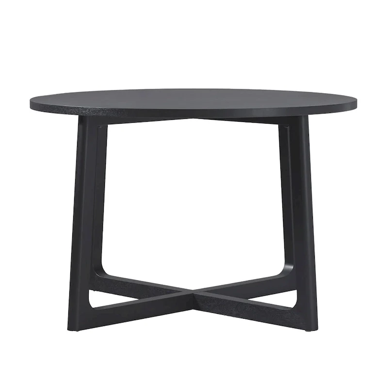 Middlebrook Modern Round Solid Wood Dining Table With Geometric Legs
