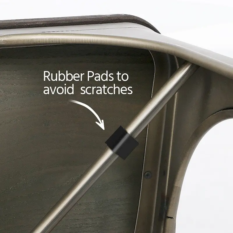 Yaheetech Set of 4 Metal Dining Chair with Wooden Stackable Chairs