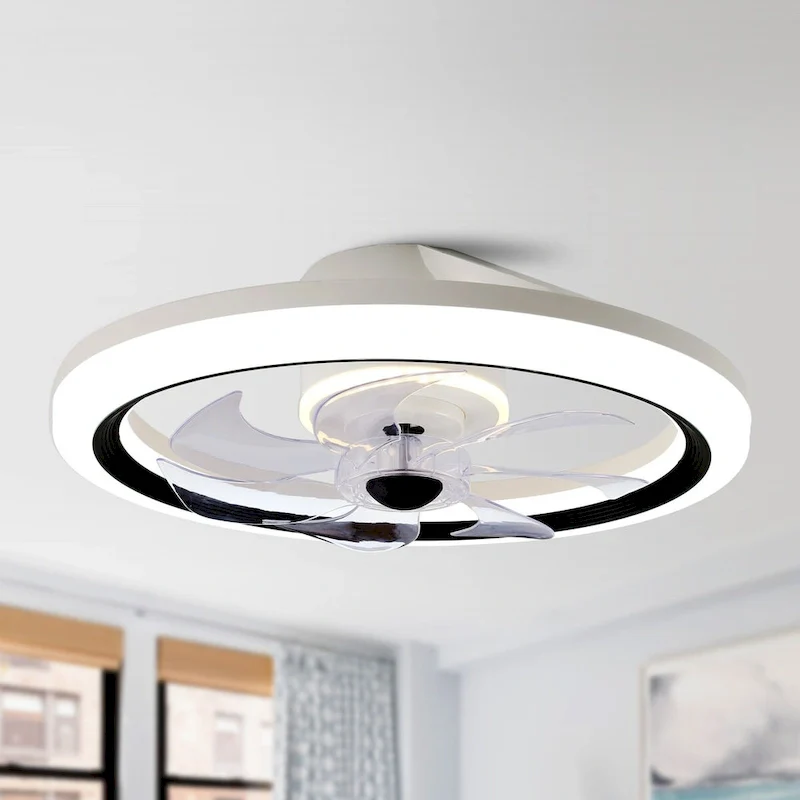 Oaks Aura Cotti 20in. LED Smart Ceiling Fan with Light, Low Profile DC Motor Flush Mount Ceiling Fan With Remote For Bedroom